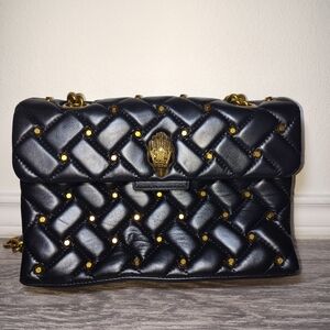 Black and Gold Quilted Crossbody Bag
